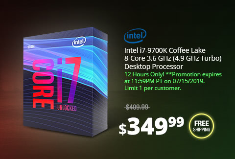 Intel i7-9700K Coffee Lake 8-Core 3.6 GHz (4.9 GHz Turbo) Desktop Processor