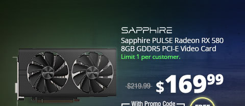Sapphire PULSE Radeon RX 580 8GB GDDR5 PCI-E Video Card