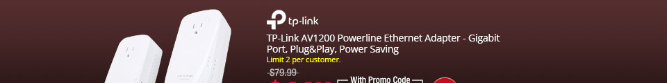 TP-Link AV1200 Powerline Ethernet Adapter - Gigabit Port, Plug&Play, Power Saving