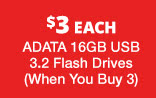 $3 Each: ADATA 16GB USB 3.2 Flash Drives (When You Buy 3)