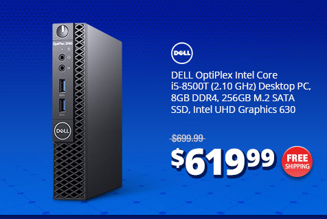 DELL OptiPlex Intel Core i5-8500T (2.10 GHz) Desktop PC, 8GB DDR4, 256GB M.2 SATA SSD, Intel UHD Graphics 630