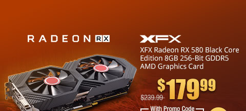 XFX Radeon RX 580 Black Core Edition 8GB 256-Bit GDDR5 AMD Graphics Card
