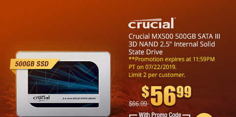 Crucial MX500 500GB SATA III 3D NAND 2.5" Internal Solid State Drive