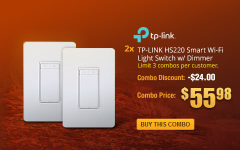 Combo: 2x - TP-LINK HS220 Smart Wi-Fi Light Switch w/ Dimmer