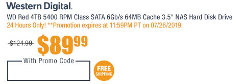 WD Red 4TB 5400 RPM Class SATA 6Gb/s 64MB Cache 3.5" NAS Hard Disk Drive