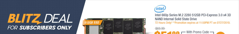 Intel 660p Series M.2 2280 512GB PCI-Express 3.0 x4 3D NAND Internal Solid State Drive