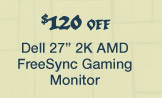 $120 Off Dell 27" 2K AMD FreeSync Gaming Monitor