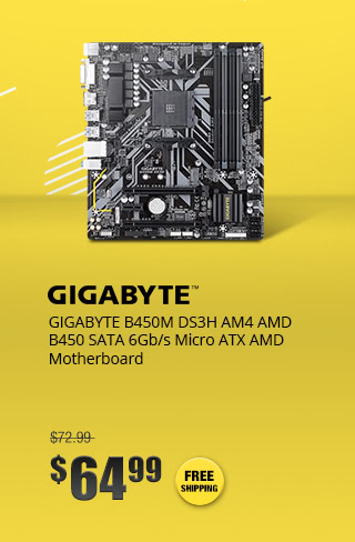 GIGABYTE B450M DS3H AM4 AMD B450 SATA 6Gb/s Micro ATX AMD Motherboard