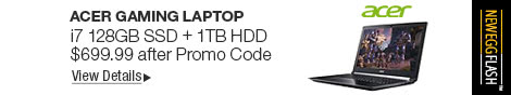 Newegg Flash - Acer Gaming Laptop i7 128GB SSD + 1TB HDD