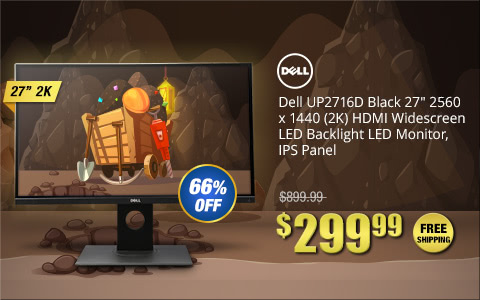 Dell UP2716D Black 27" 2560 x 1440 (2K) HDMI Widescreen LED Backlight LED Monitor, IPS Panel	