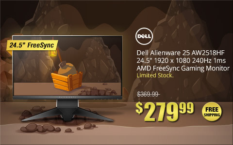 Dell Alienware AW2518HF 24.5" 1920 x 1080 240Hz 1ms AMD FreeSync Gaming Monitor	