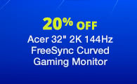 Acer 32" 2K 144Hz FreeSync Curved Gaming Monitor