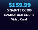 GIGABYTE RX 580 GAMING 8GB GDDR5 Video Card