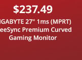 GIGABYTE 27" 1ms (MPRT) FreeSync Premium G-Sync Compatible Curved Gaming Monitor