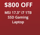 MSI 17.3" Intel Core i7 1TB SSD Gaming Laptop