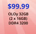 $99.99 OLOy 32GB (2 x 16GB) DDR4 3200