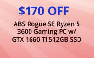 $170 Off ABS Rogue SE Ryzen 5 3600 Gaming PC w/ GTX 1660 Ti 512GB SSD