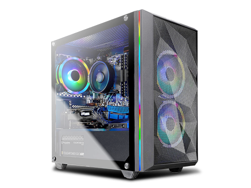 Skytech Chronos Mini Gaming Computer PC Desktop - Ryzen 5 3600 6-Core 3.60 GHz, RTX 2060 6 GB, 1 TB SSD, 16 GB DDR4 3000, B450 MB, RGB Fans, 600W Gold PSU, AC WiFi, Windows 10 Home 64-bit, Black