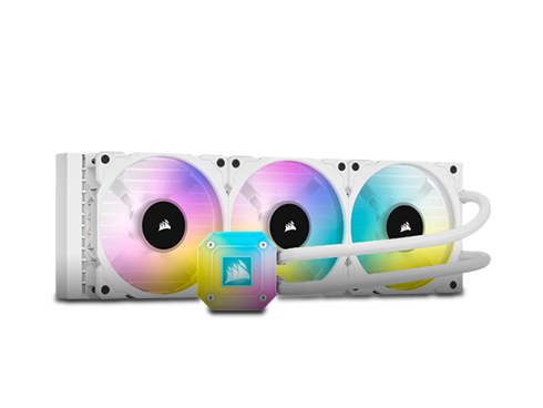 CORSAIR iCUE H150i ELITE CAPELLIX WHITE, 360mm Radiator, Liquid CPU Cooler, White, CW-9060051-WW