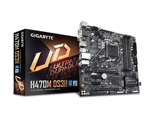 GIGABYTE H470M DS3H LGA 1200 Intel H470 Micro-ATX Motherboard with Dual M.2, SATA 6Gb/s, USB 3.2 Gen 1