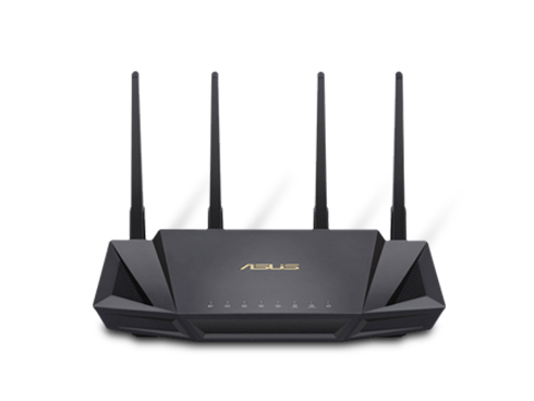 ASUS RT-AX3000 Dual Band WiFi Router, WiFi 6, 802.11ax, Lifetime Internet Security, support AiMesh Whole-home WiFi, 4 x 1Gb LAN ports, USB 3.0, MU-MIMO, OFDMA, VPN