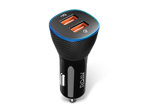 Roav SmartCharge Spectrum, by Anker, 30W Dual USB Car Charger with Quick Charge 3.0, for iPhone X/8/7/6s/Plus, iPad Pro/Air 2/Mini, Galaxy S8+/S8/S7/S6/Edge/Plus, Note 8/5/4, LG, Nexus, HTC, and More