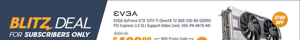EVGA GeForce GTX 1070 Ti DirectX 12 8GB 256-Bit GDDR5 PCI Express 3.0 SLI Support Video Card, 08G-P4-6678-KR