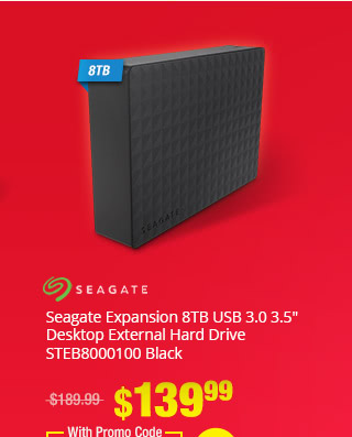 Seagate Expansion 8TB USB 3.0 3.5" Desktop External Hard Drive STEB8000100 Black