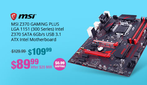 MSI Z370 GAMING PLUS LGA 1151 (300 Series) Intel Z370 SATA 6Gb/s USB 3.1 ATX Intel Motherboard