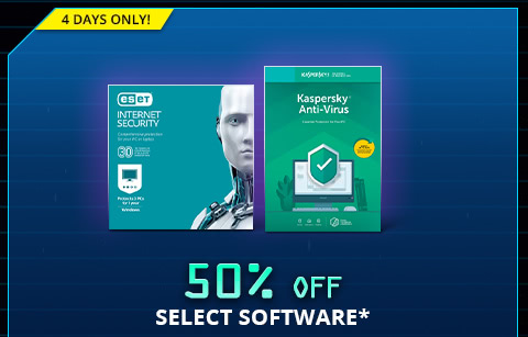 50% OFF SELECT SOFTWARE*