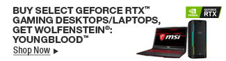 Buy Select Geforce RTX Gaming Desktops/Laptops, Get Wolfenstein: Youngblood