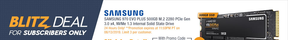 SAMSUNG 970 EVO PLUS 500GB M.2 2280 PCIe Gen 3.0 x4, NVMe 1.3 Internal Solid State Drive