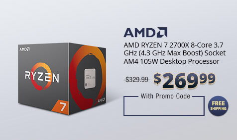 AMD RYZEN 7 2700X 8-Core 3.7 GHz (4.3 GHz Max Boost) Socket AM4 105W Desktop Processor