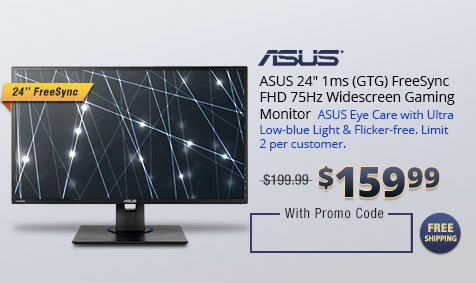 ASUS 24" 1ms (GTG) FreeSync FHD 75Hz Widescreen Gaming Monitor