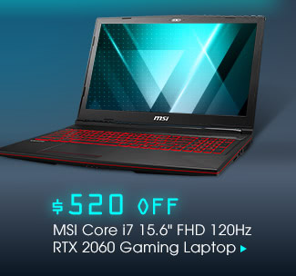 MSI Core i7 15.6" FHD 120Hz RTX 2060 Gaming Laptop