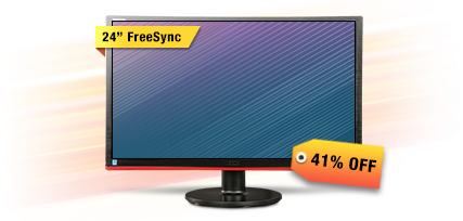 AOC 24" 1ms AMD FreeSync FHD 1920 x 1080 75Hz Gaming Monitor