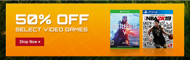 50% Off Select Video Games