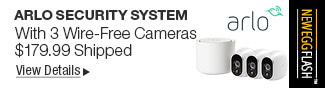 Newegg Flash - Arlo Security System With 3 Wire-Fire Cameras