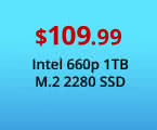 $109.99 Intel 660p 1TB M.2 2280 SSD