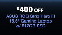 $400 Off ASUS ROG Strix Hero III 15.6" Gaming Laptop w/ 512GB SSD