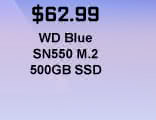 $62.99 WD Blue SN550 M.2 500GB SSD