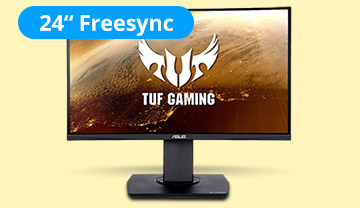 $169.99 ASUS TUF Gaming VG24VQ 24" 1ms MPRT FHD 144Hz FreeSync Height Adjustable Curved Gaming Monitor