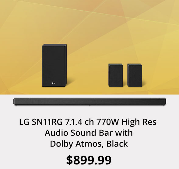 LG SN11RG 7.1.4 ch 770W High Res Audio Sound Bar with Dolby Atmos, Black