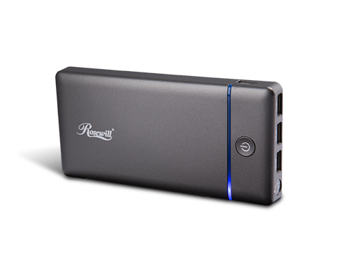 Rosewill Grey 20000 mAh Traveling Friendly Big Capacity Power Bank With 4 USB Intelligent Identification for Fast Charge RBPB-20010