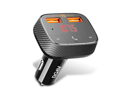 Anker Roav SmartCharge F0 Bluetooth FM Transmitter for Car, Audio Adapter and Receiver, Hands-Free Calling, MP3 Car Charger with 2 USB Ports, PowerIQ, and AUX Output (No Dedicated App)