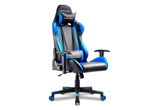 GTRACING Ergonomic Office Chair - Racing Seat, Height Adjustment, Pillows, Recliner, Swivel Rocker Tilt, for E-Sports, Computers, and Gaming