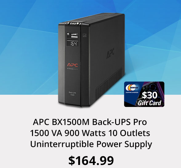 APC BX1500M Back-UPS Pro 1500 VA 900 Watts 10 Outlets Uninterruptible Power Supply