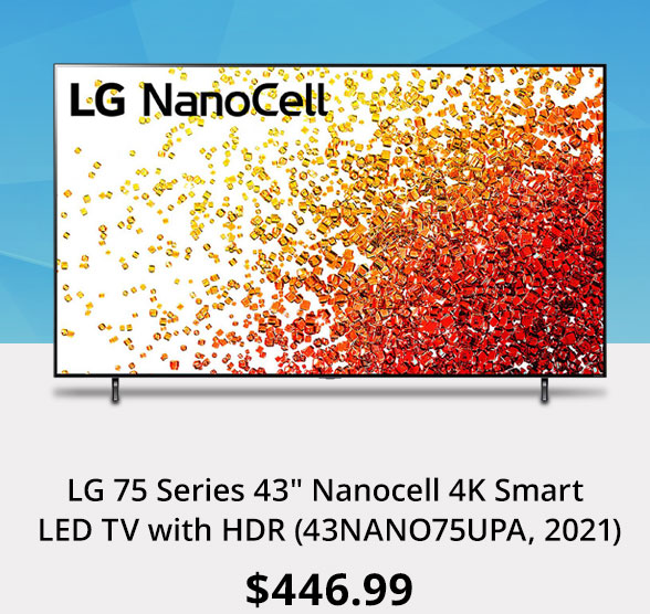 LG 75 Series 43" Nanocell 4K Smart LED TV with HDR (43NANO75UPA, 2021)