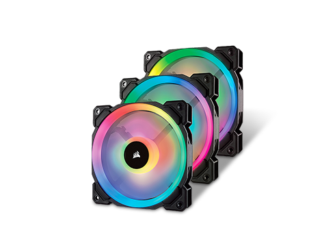 Corsair LL Series CO-9050072-WW LL120 RGB, 120mm Dual Light Loop RGB LED PWM Fan, 3 Fan Pack with Lighting Node PRO