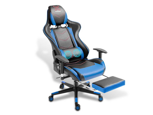 X-VOLSPORT Gaming Chair Office High Back Chair with Footrest, Racing Style PU Leather Ergonomic Computer Video Game Chair with Headrest and Lumbar Massage